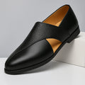 Mocasines de piel auténtica color coñac modelo Panache con detalle de correas trenzadas.